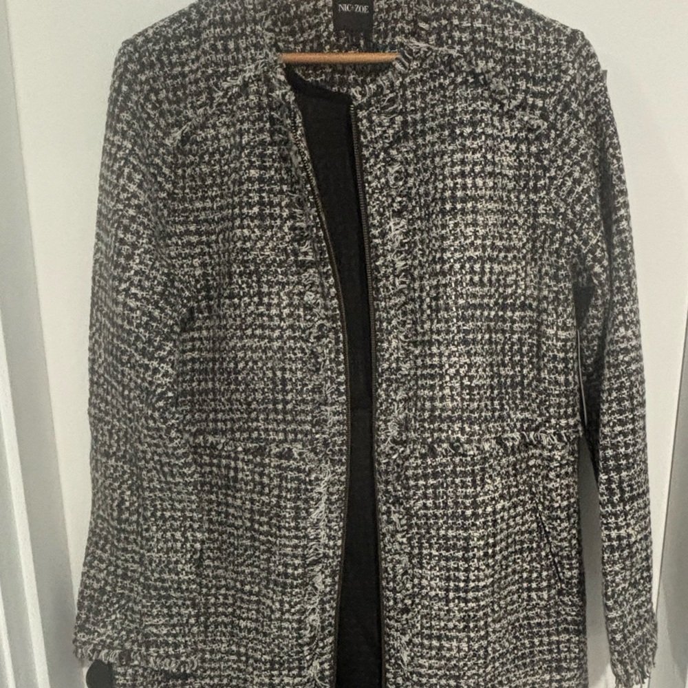 Nic + Zoe Black and White Tweed Blazer